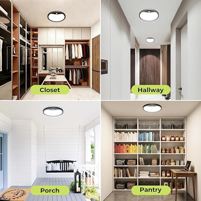 hepside 4 Pack Motion Sensor Ceiling Light Wired, 3000K/4000K/6500K LED Flush - Image 6