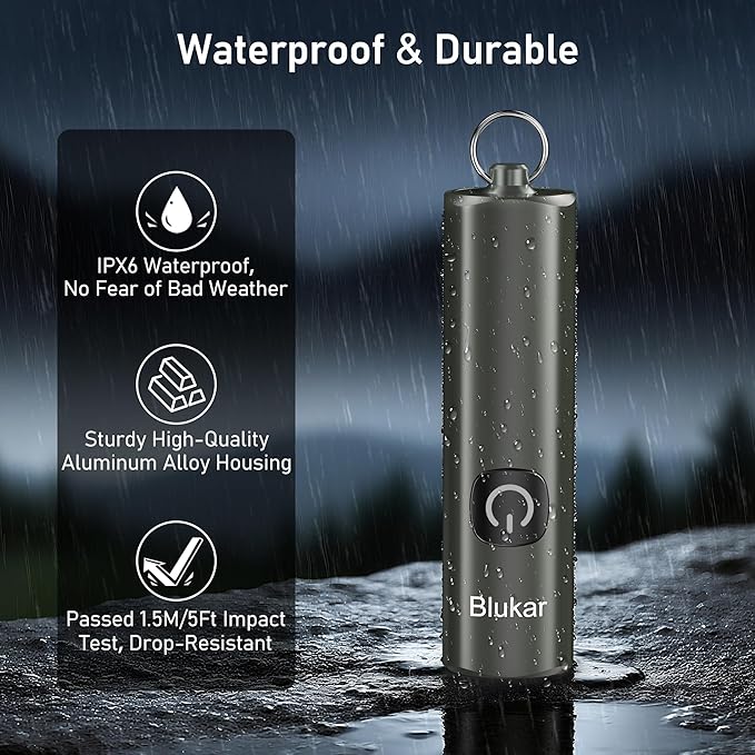 Blukar Rechargeable EDC Flashlight, Mini Keychain Flash Light - Image 7