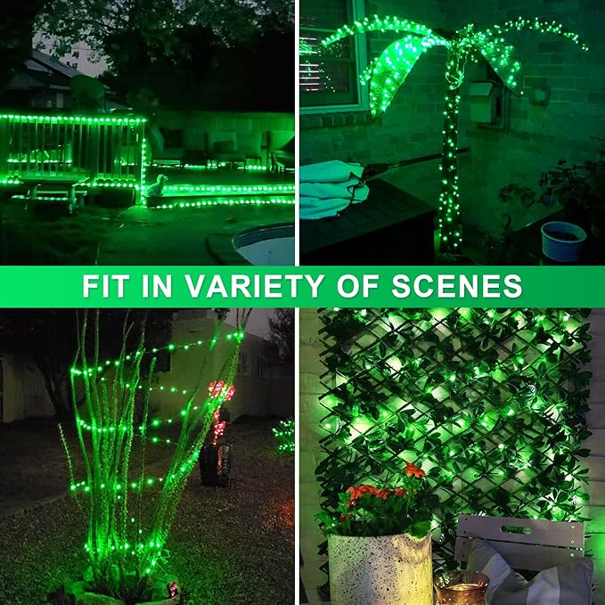 JMEXSUSS 2 Pack St Patricks Day Solar Lights, Each 33ft 100 LED Green Solar - Image 5