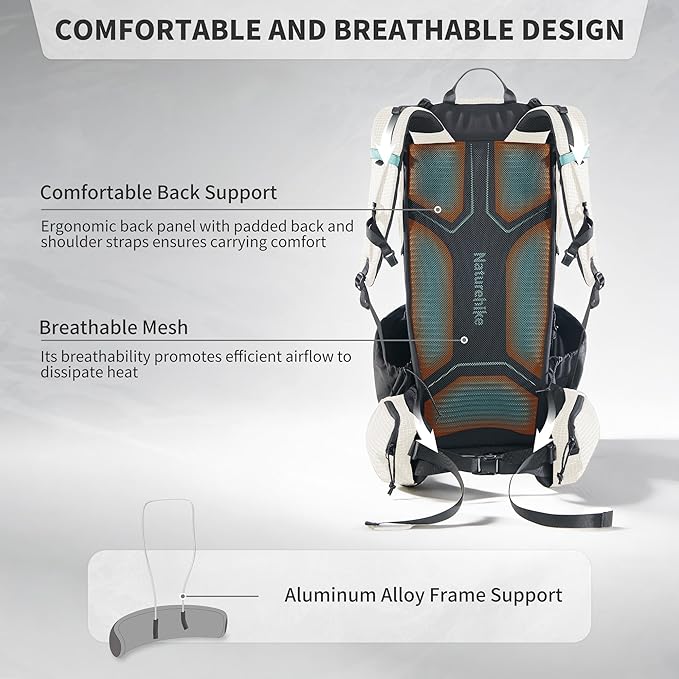 Naturehike 45L Rock 2.0 Upgraded Internal Frame Hiking Backpack - Image 2