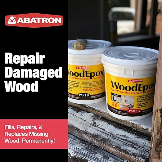 Abatron WoodEpox Kit - 12 oz - 2-Part Structural Epoxy Adhesive Filler - Wood - Image 2