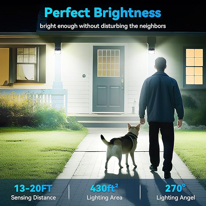 CLAONER Solar Lights Outdoor, Motion Sensor Lights 3 Working Modes - Image 5