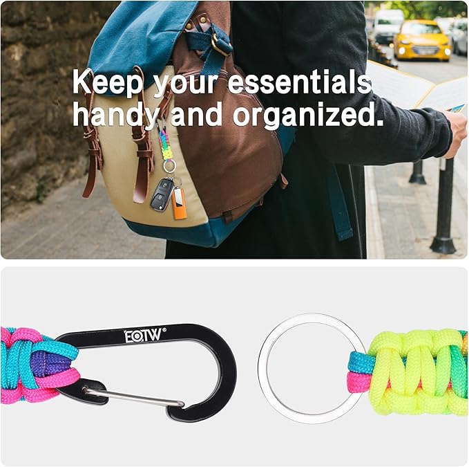 EOTW Paracord Keychain for Men Women Paracord Carabiner Backpack Keychain - Image 4