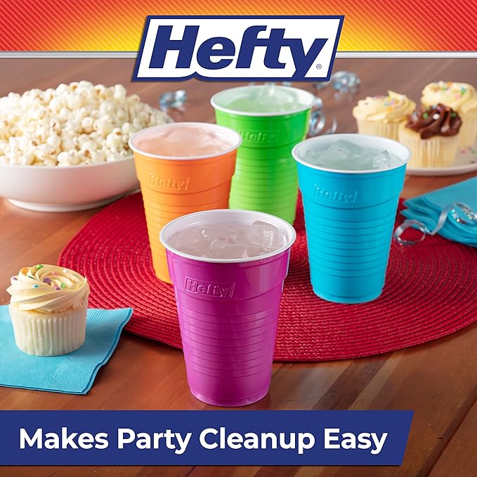 Hefty Party On Disposable Plastic Cups, 16 Ounce - Image 7