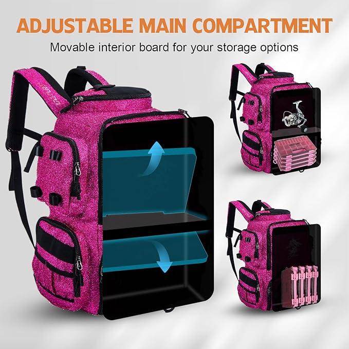 Goture Fishing Backpack, 58L 900D Water-Resistant Insulated Tackle Backpack - Image 3