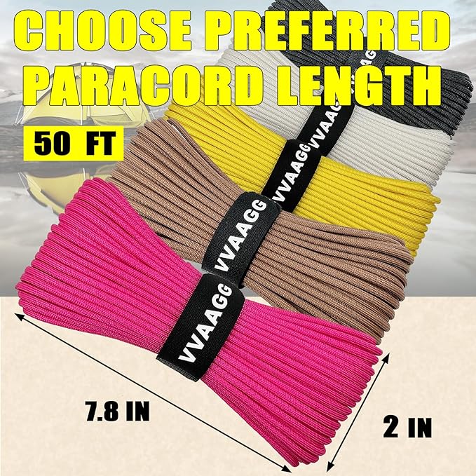 VVAAGG 1000 Paracord Rope, 50ft 12 Strand Parachute Cord - Image 3