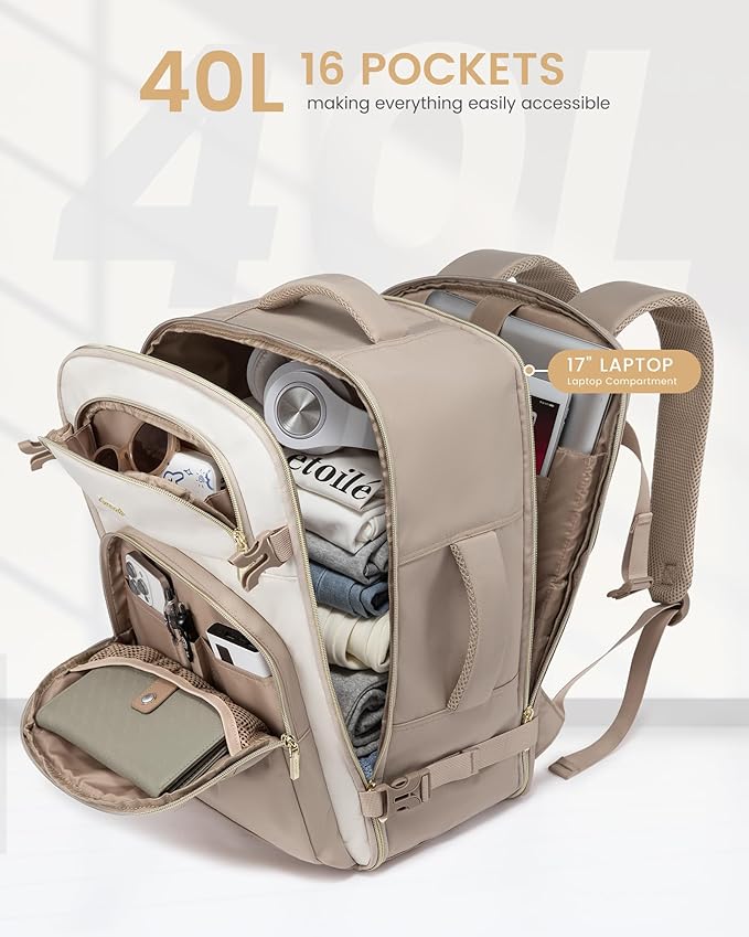 LOVEVOOK Travel Essentials Carry on Backpack 40L Travel Backpack - Image 4