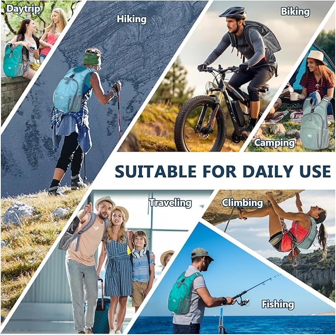 15L Foldable Hiking Backpack, Lightweight Packable Waterproof Machine Washable - Image 7