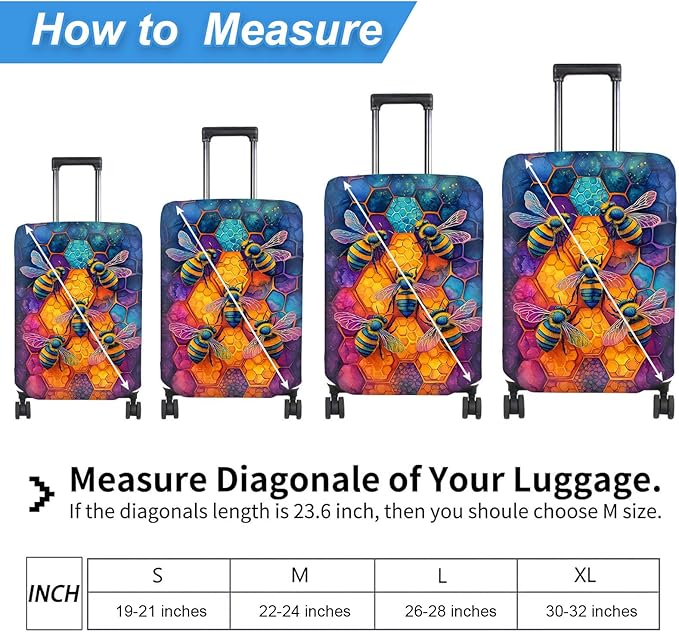 Luggage Cover Protector for 22-24 Inch Suitcases, TSA Approved Elastic Travel - Image 2