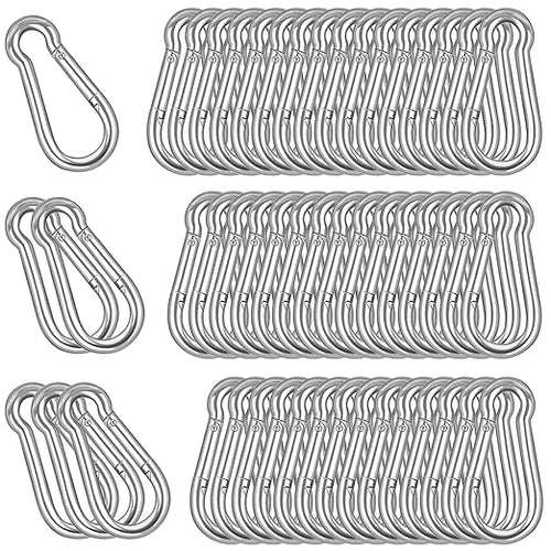 60PCS M6 Heavy Duty Carabiner Clip, 2.36Inch Snap Hook Quick Link Small by XHAMXE