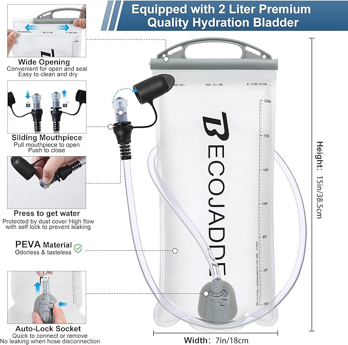 BECOJADDE Running Vest Hydration Backpack - Image 5