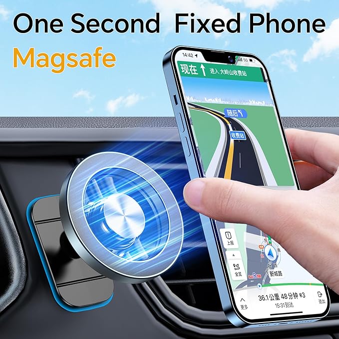 Kaistyle for Magsafe Car Mount【20 Strong Magnets】Magnetic Phone Holder for Car - Image 3