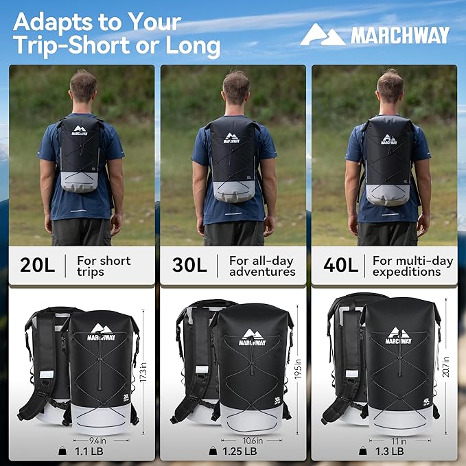 MARCHWAY Floating Roll Top Dry Bag, Flexible Lightweight TPU Waterproof - Image 6
