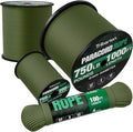 Paracord Rope 750 lb - 1000ft / 500ft / 200ft / 100ft 5/32" Parachute Cord 4MM by Triberion