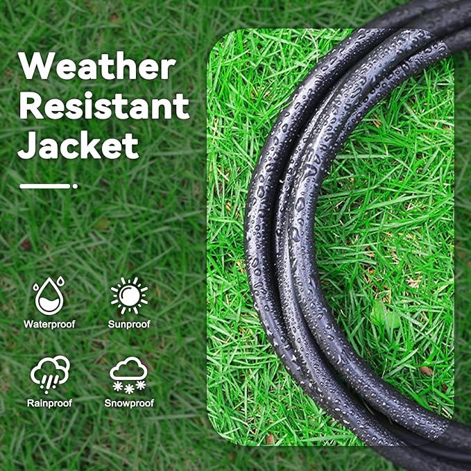 10FT 12/3 Extension Cord Heavy Duty Black 3-Outlet Indoor/Outdoor SJTW Lighted - Image 7