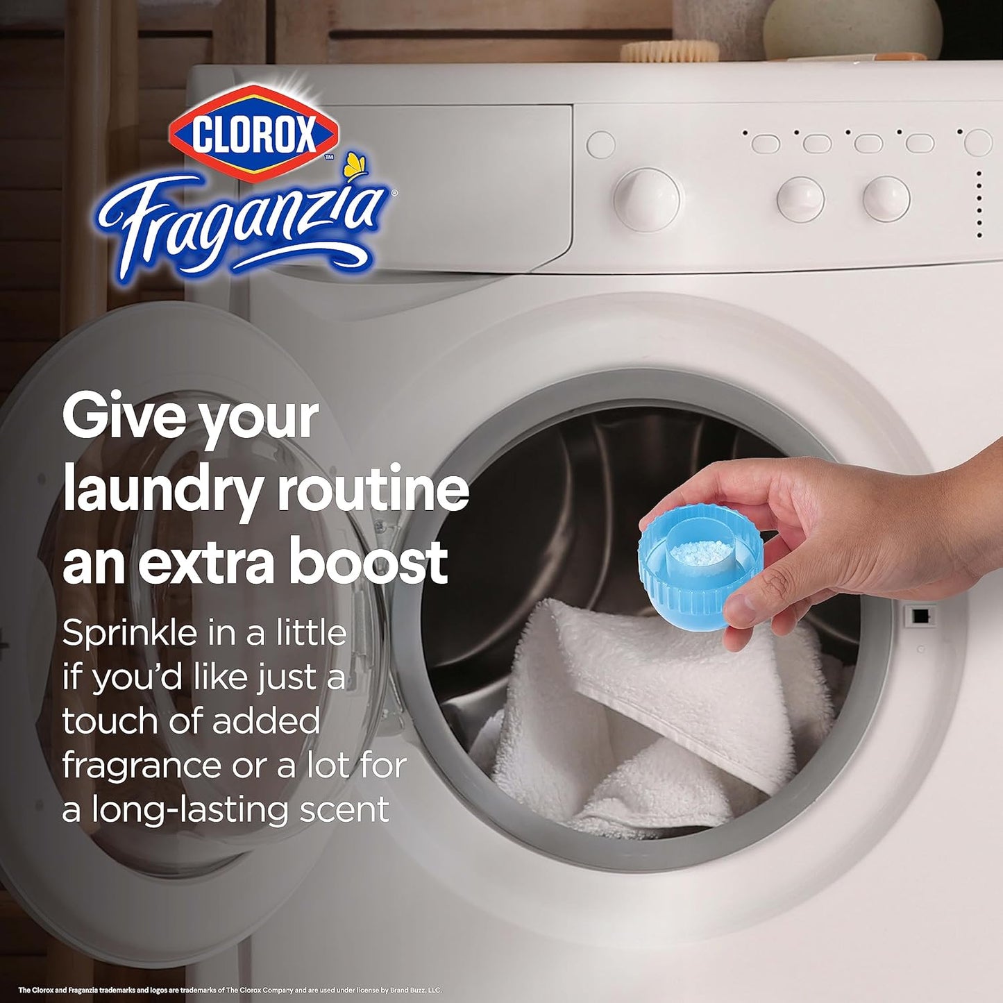 Clorox Fraganzia Laundry Scent Booster Crystals in Linen Scent - Scented In-Wash Freshener Beads for Fresh, Clean, Great Smelling Clothes and Linens, 18 Oz - 2 Pack