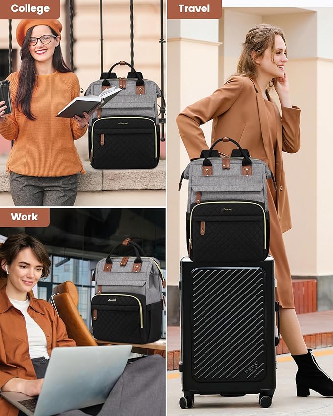LOVEVOOK Laptop Backpack for Women, 15.6'' Waterproof Nurse Bag Teacher Work - Image 9
