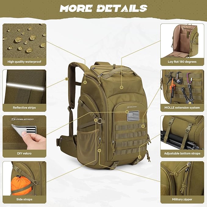 Maelstrom Tactical Backpack for Men, Water Resistant 40L Military Backpack - Image 2