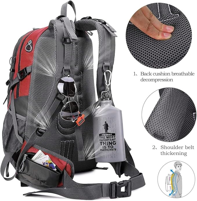 FENGDONG 40L Waterproof Lightweight Hiking, Travel Backpack - Image 3