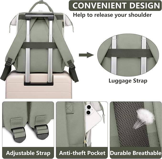 Focdod Laptop Backpack for Women Work Bag - Image 5