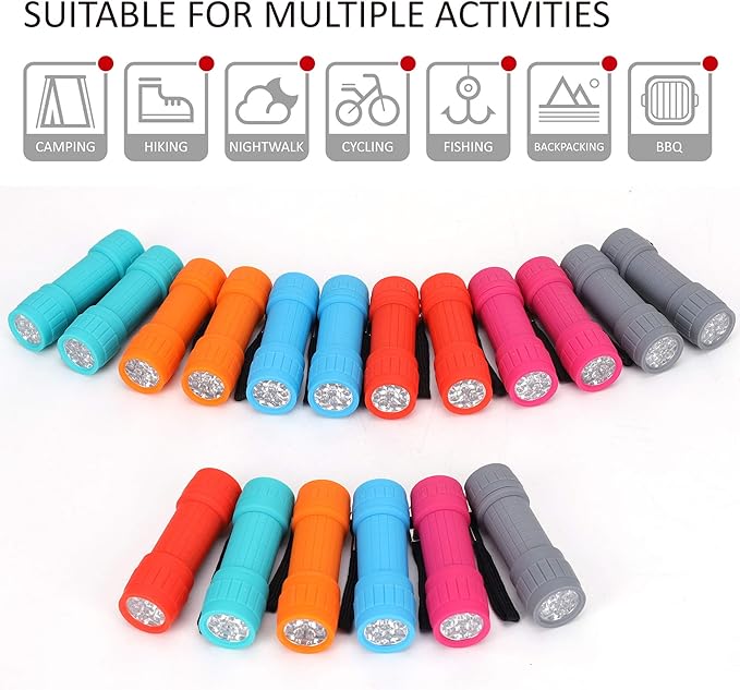 FASTPRO 18-Pack, 9-LED Mini Flashlight Set, AAA Batteries are Included and - Image 6