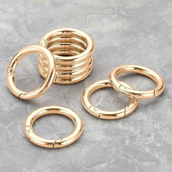 Gkeygo Key Ring Clip, 1 Inch Keychain Rings, 8 Pack Round Carabiner Clip - Image 8