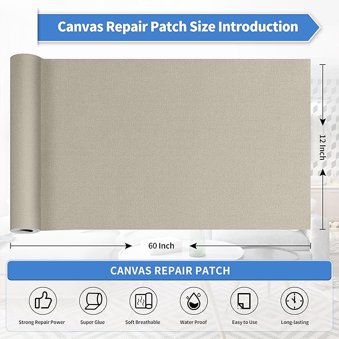 KING MOUNTAIN Canvas Repair Tape, Outdoor Gear Patch, 12×60 Inches, Waterproof - Image 4