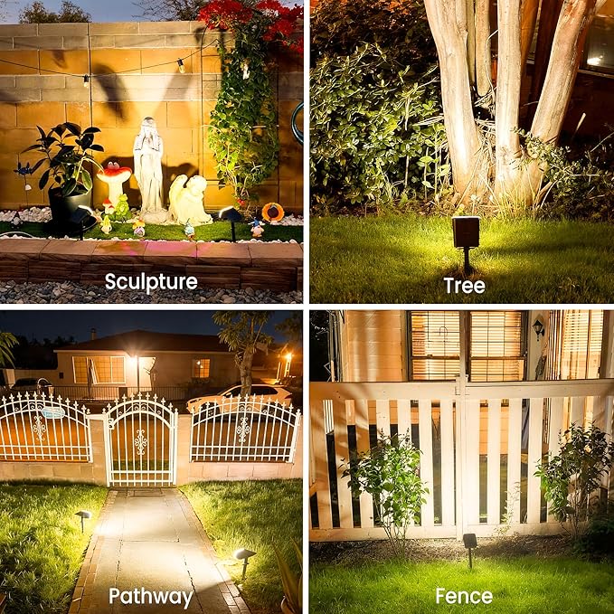 Solar Lights Outdoor Waterproof IP65, Auto On/Off, 2700K 2 Lighting Modes - Image 7