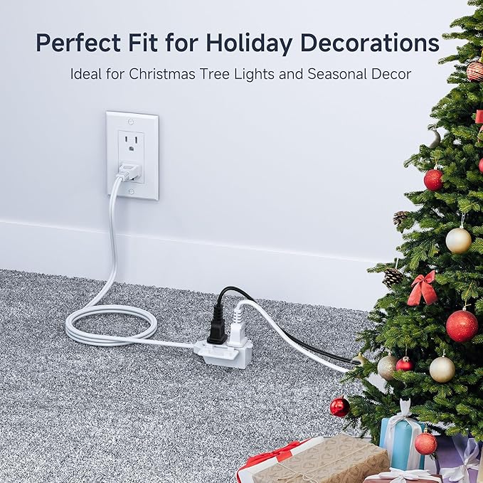 Cable Matters 2-Pack 16 AWG 2 Prong Extension Cord 10 ft, 13A 3-Outlet - Image 6