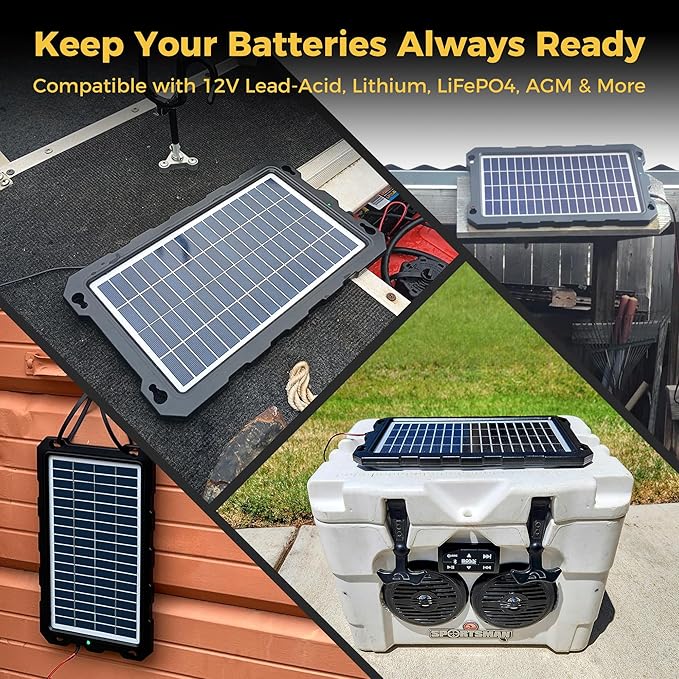 SUNAPEX 12V Solar Battery Charge: 8W Waterproof Portable Solar Panel Kit - Image 7