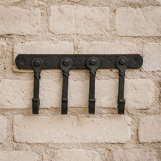 "Mystic Colonial Rustic Cast Iron Wall Mounted Coat Rack - Image 4