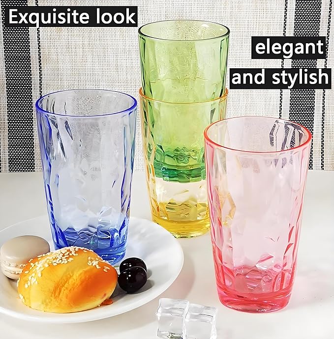 15Oz Unbreakable Tritan Drinking Glasses Shatterproof Acrylic Glasses Drinkware - Image 8