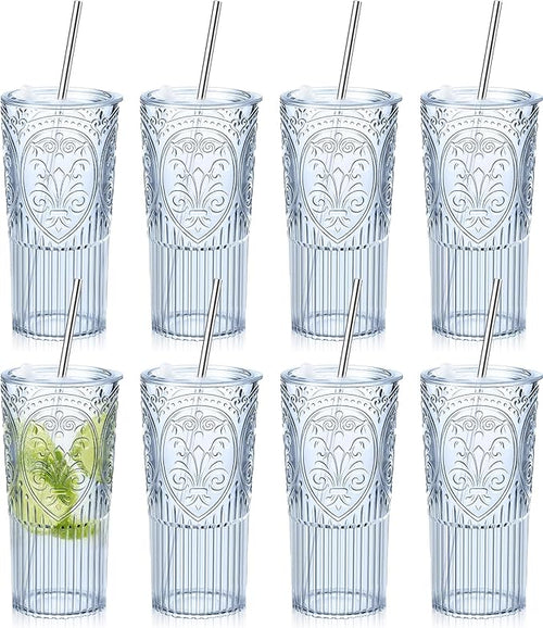 8 Set 20oz Vintage Plastic Tumbler by Unknown