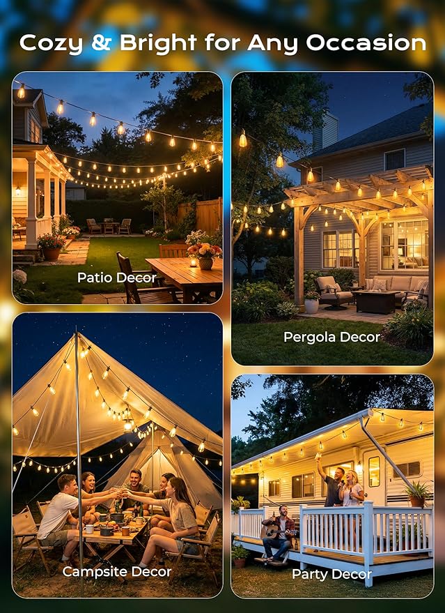 Brightown 58FT Solar String Lights Outdoor Waterproof, Patio Lights - Image 7