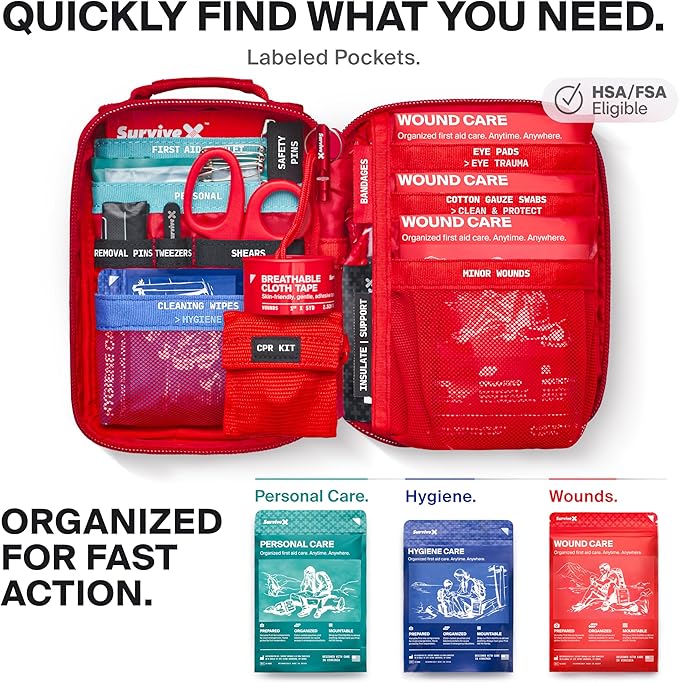 SurviveX Small First Aid Kit for Car, Travel & Home - Image 3