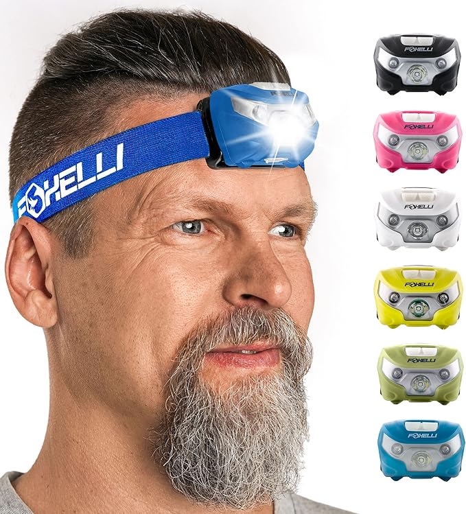 Foxelli USB-C Rechargeable LED Headlamp – Super Bright, Lightweight Head Lamp - Image 7