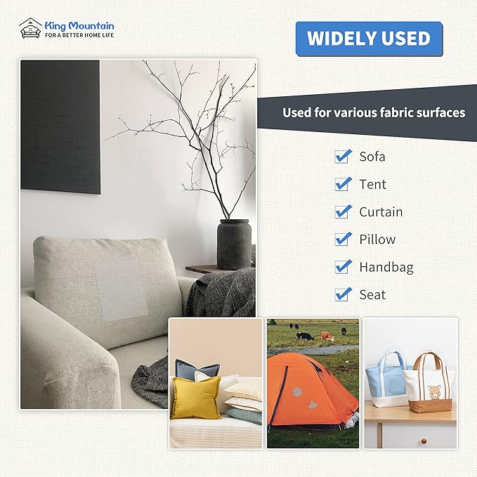 KING MOUNTAIN Canvas Repair Patch 9 x11 Inch 4 Pcs Self-Adhesive Waterproof - Image 5