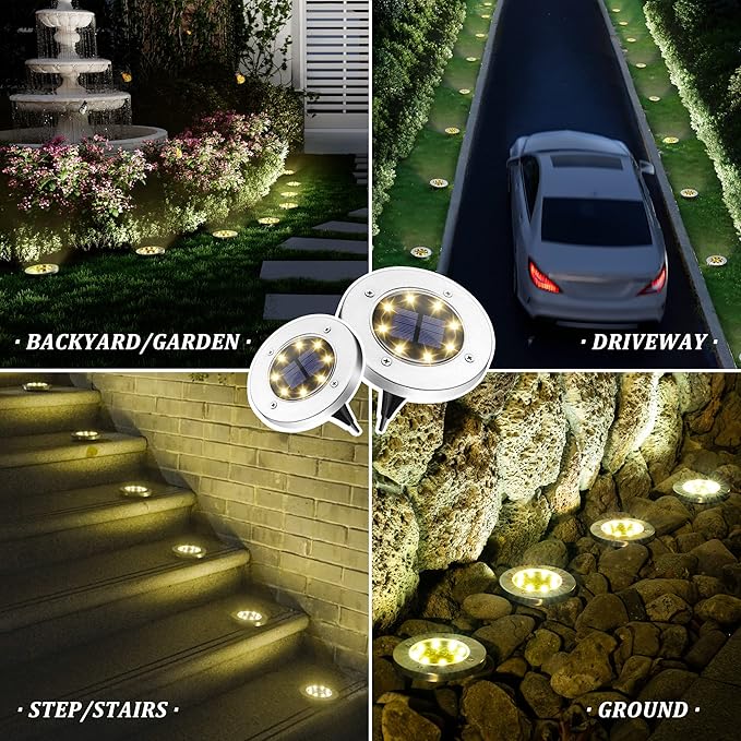 SOLPEX Solar Lights Outdoor Waterproof, 12 Pack Solar Ground Lights, Solar - Image 2