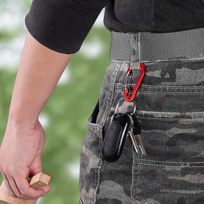 Mini Carabiner Clip Aluminum Lightweight D-Shape Spring - Image 3