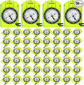 50 Pack Orienteering Compass Bulk Advanced Baseplate Compass Hiking Survival by Unknown