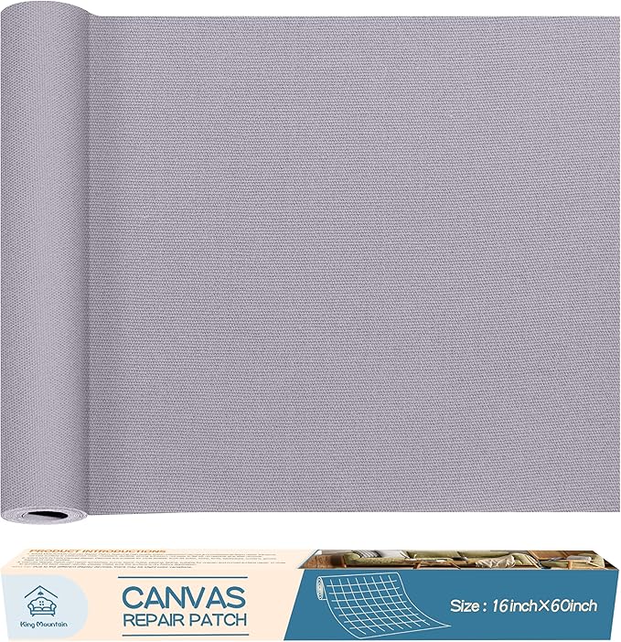 KING MOUNTAIN Canvas Repair Patch 16×60 Inch Self-Adhesive Waterproof Fabric by ForABetterHomeLife