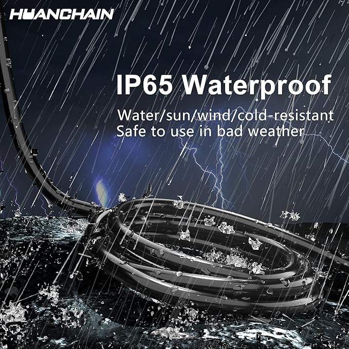 HUANCHAIN Indoor Outdoor Black Extension Cord 100 ft Waterproof, 16/3 Gauge - Image 9