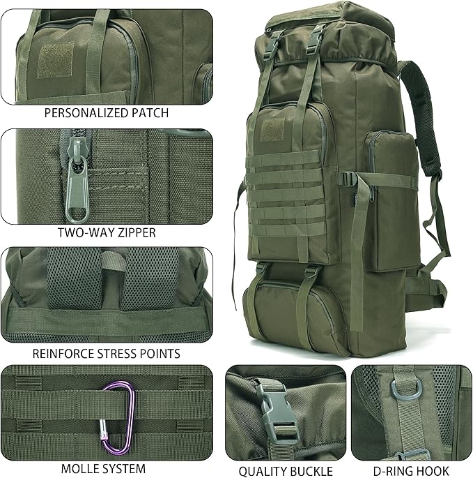 Hiking Backpack for Men 70L/100L Camping Backpack Military Rucksack Molle 3 - Image 6