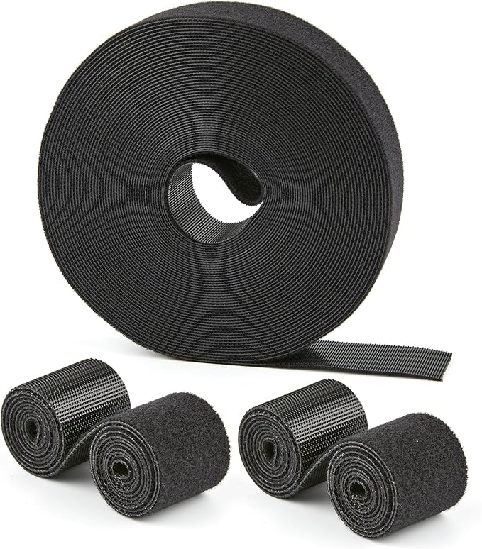 30 Ft x 1 inch Hook and Loop Roll, Reusable Fastening Cable Ties, Office and by NBTORCH