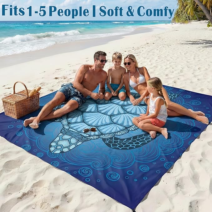 Famstar Beach Blanket Oversized Extra Large 78" X 81", Waterproof Sandproof - Image 4