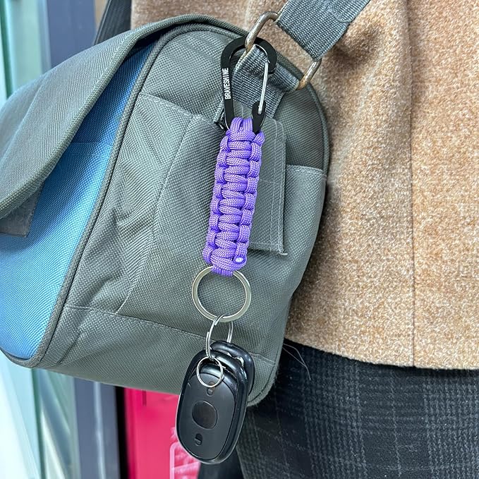 BRAVESHINE Paracord Keychain Carabiner Clip, D Ring Lanyard Hanger Stroller Hook - Image 5
