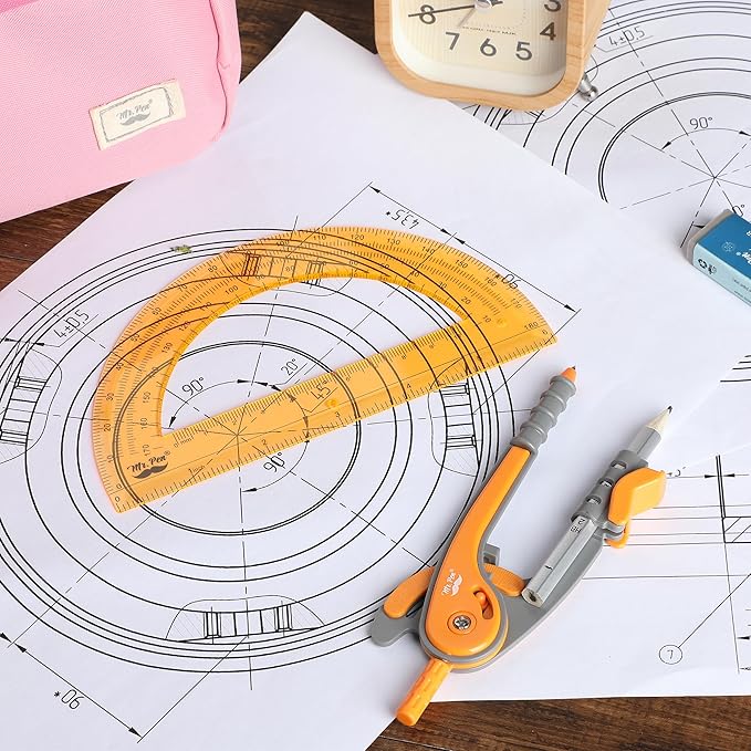 Mr. Pen- Geometry Compass and Protractor Set, 6 Inch Compass, 6 Inch Protractor - Image 7