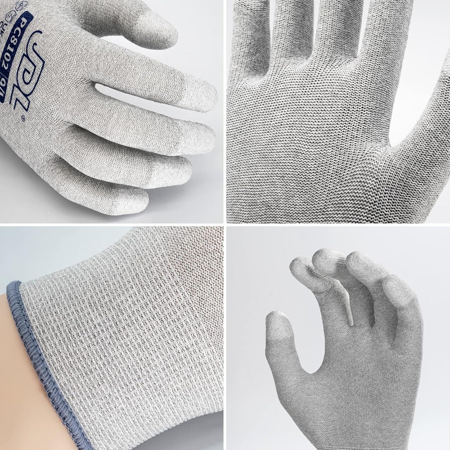 JDL ESD Work Gloves, Anti-Static Gloves for PC Building, 12 pairs, Computer Installation & Repair, High Resistance Carbon Fiber Gloves, Medium