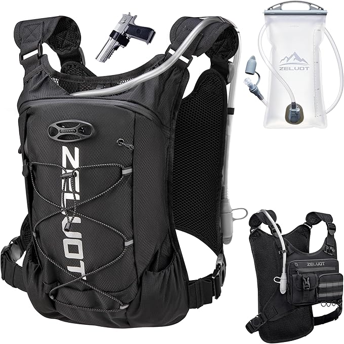 Zelvot Running Vest with 2L Water Bladder, Hydration Backpack, U.S. Original by Zelvot
