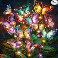 Solar Lights Outdoor Garden Decor: 2 Pack 34 Silk Butterflies by NFEVER